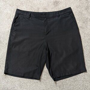 ADIDAS "Climalite", Black Polyester Zippered Casual Golf Shorts; Men Size 38